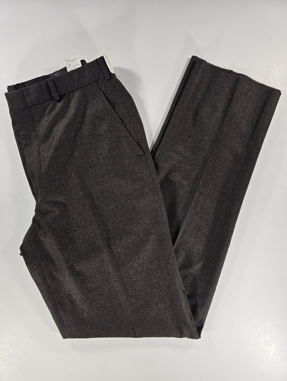 Vintage Brooks Brothers 100% Wool Flannel Flat Pants Men 36 Brown Made in USA